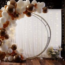 Load image into Gallery viewer, SHILLANCE White Led Chiffon Sheer Backdrop Curtain for Wedding, Parties, White Arch Drapes with Lights String for Backdrop Decoration,10ft x 10ft
