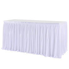 Load image into Gallery viewer, LEEGLERI White Polyester Pleated Table Skirt for Rectangle Table ,Ruffle Tutu Table Cloth for Wedding,Baby Shower,Birthday Party,Banquet
