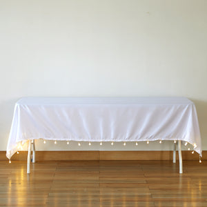 HANGING BULBS White Polyester TableCloths 54*108 inches for Rectangle Table