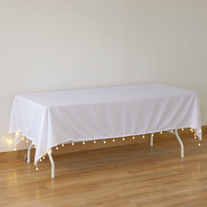 HANGING BULBS White Polyester TableCloths 54*108 inches for Rectangle Table