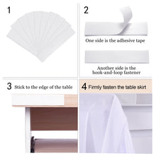 Load image into Gallery viewer, LEEGLERI White Polyester Pleated Table Skirt for Rectangle Table ,Ruffle Tutu Table Cloth for Wedding,Baby Shower,Birthday Party,Banquet
