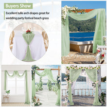 Load image into Gallery viewer, HOHO MONKEY Wedding Arch Draping Fabric, 1 Panel 28&quot; x 19Ft Sage Green Sheer Fabric Drapes Backdrop Curtain for Wedding Ceremony Party Ceiling Decor（1 Panel）
