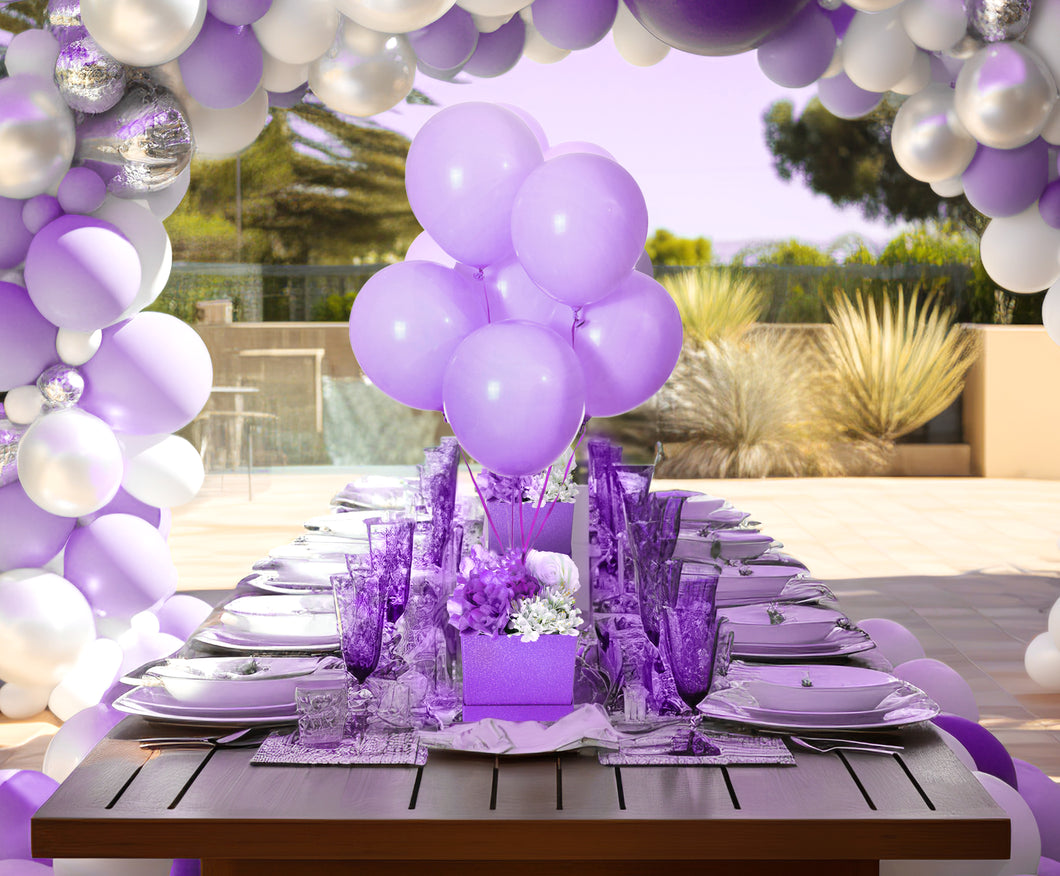 HOHO MONKEY 4 Set Purple Hot Air Balloons Table Centerpieces for Hot Air Balloon Themed Baby Shower Decorations for Girls Birthday Party Wedding Table Decorations(Without Flowers)