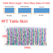 Load image into Gallery viewer, Curly Willow Chiffon Table Skirt for Party Table Cloth
