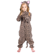 Load image into Gallery viewer, HTPER Kids Leopard Pajamas Oneside Cheetah Costume for Boys Girls Animals Onepiece
