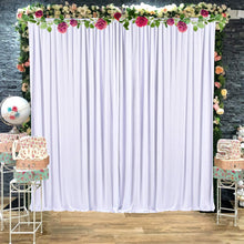 Load image into Gallery viewer, Acreix Town 5ftx10ft White Backdrop Curtains for Wedding Parties 2 Panels Photography Background Baby Shower Decoration Drape with Golden Tiebacks
