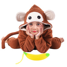 Load image into Gallery viewer, OUTPAIN Kids Monkey Pajamas Oneside Monkey Costume for Boys Girls Animals Onepiece
