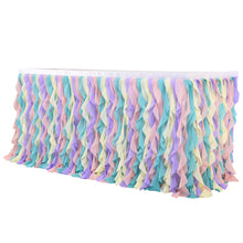 Load image into Gallery viewer, Curly Willow Chiffon Table Skirt for Party Table Cloth
