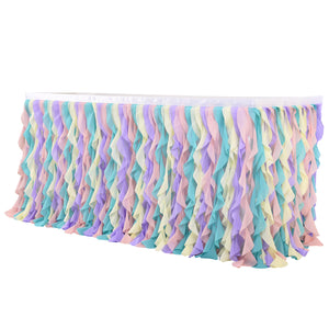 Curly Willow Chiffon Table Skirt for Party Table Cloth