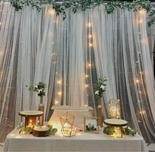 Load image into Gallery viewer, HB HBB MAGIC White Sheer Tulle Backdrop Curtains Net Curtains for Parties, Wedding, Baby Shower, Birthday Party, Photo Booth Backdrop Curtain Drapes Decorations 10 ft X 7 ft
