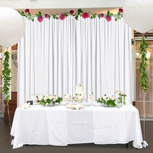 Load image into Gallery viewer, Acreix Town 5ftx10ft White Backdrop Curtains for Wedding Parties 2 Panels Photography Background Baby Shower Decoration Drape with Golden Tiebacks
