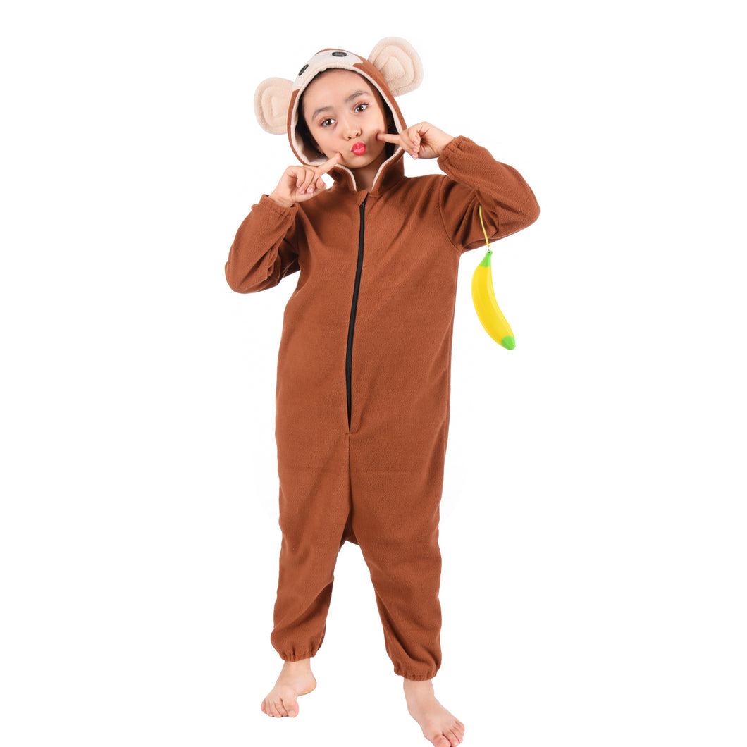 OUTPAIN Kids Monkey Pajamas Oneside Monkey Costume for Boys Girls Animals Onepiece