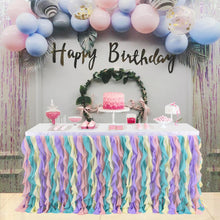 Load image into Gallery viewer, Curly Willow Chiffon Table Skirt for Party Table Cloth
