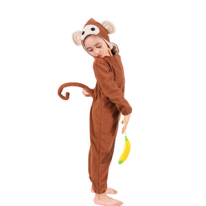 OUTPAIN Kids Monkey Pajamas Oneside Monkey Costume for Boys Girls Animals Onepiece