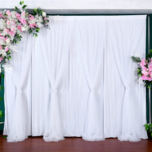 Load image into Gallery viewer, LEEGLERI White Tulle Backdrop Curtains Net Curtains for Baby Shower Party Wedding Photo Drape Backdrop
